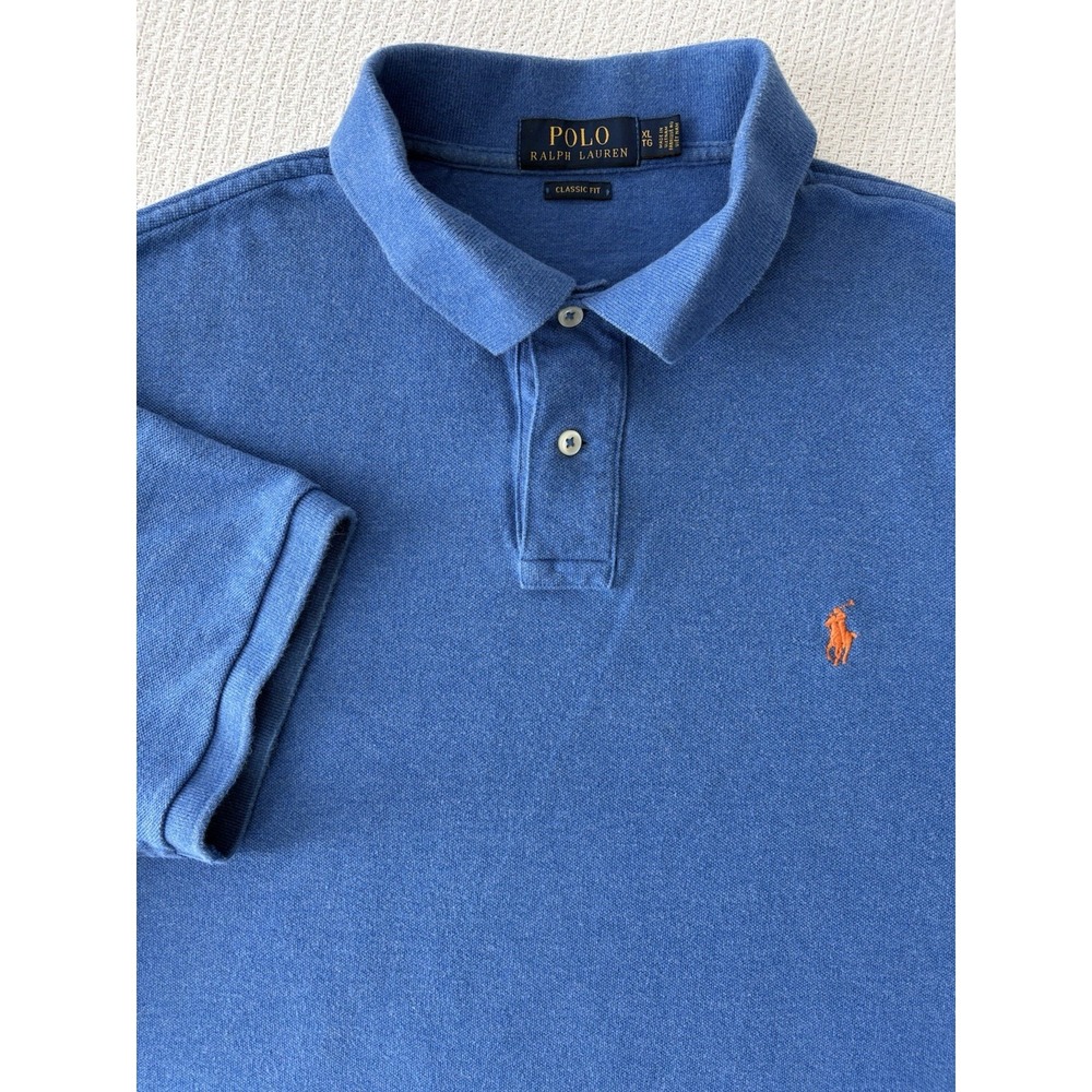 Ralph Lauren Polo Shirt Mens XL Blue Pony Casual Short Sleeve Classic Fit